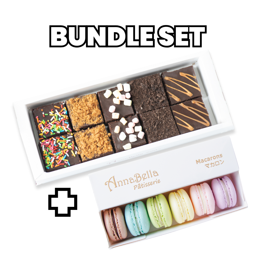 Bundle Set | Brownies 10pcs + 6pcs Classic 1 Macarons |  S$20 Nett