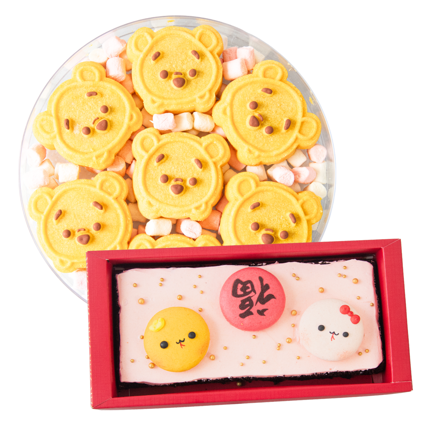 Happy New Year! | Bundle Auspicious Peach Petite Brownie + Winnie the Pooh Pineapple Tarts | $58.88 Nett only