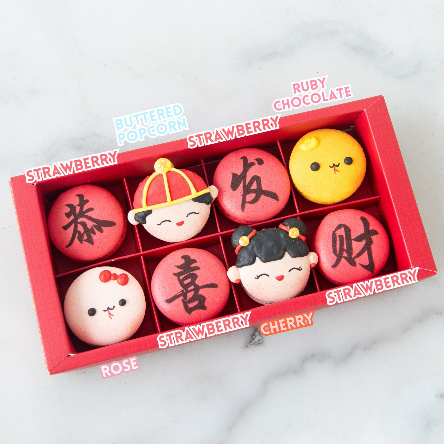 Happy New Year! | 8in1 Fortune Macaron In Gift Box | $33.80 Nett