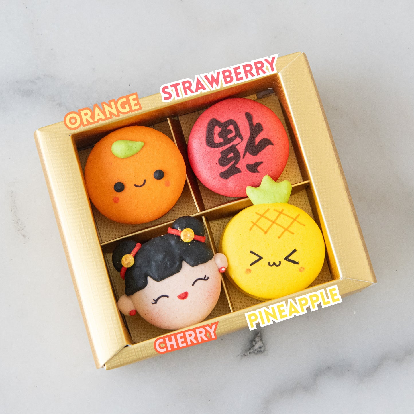 Happy New Year! | 4in1 Lucky Girl Macarons in Gift Box | $15.80 Nett