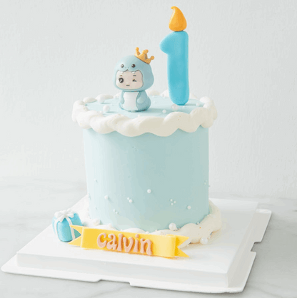 Customized Cake - Blue Baby Snake First Birthday Cake