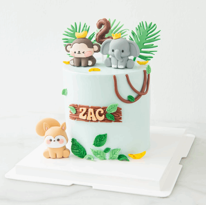 Customized Cake - Safari Jungle Animal Birthday Cake