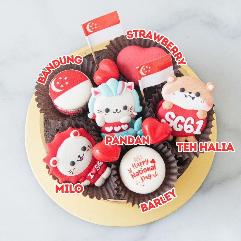 Happy National Day | Otterly Delicious Macaron Brownie Surprise | $55.80 Nett