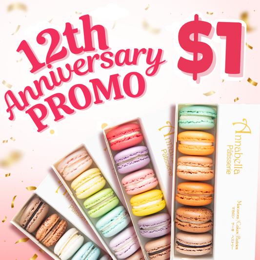 1 for $1 Macaron (6pcs Assorted in a box) MAX 4 BOX PER CUSTOMER (u.p $23.90)
