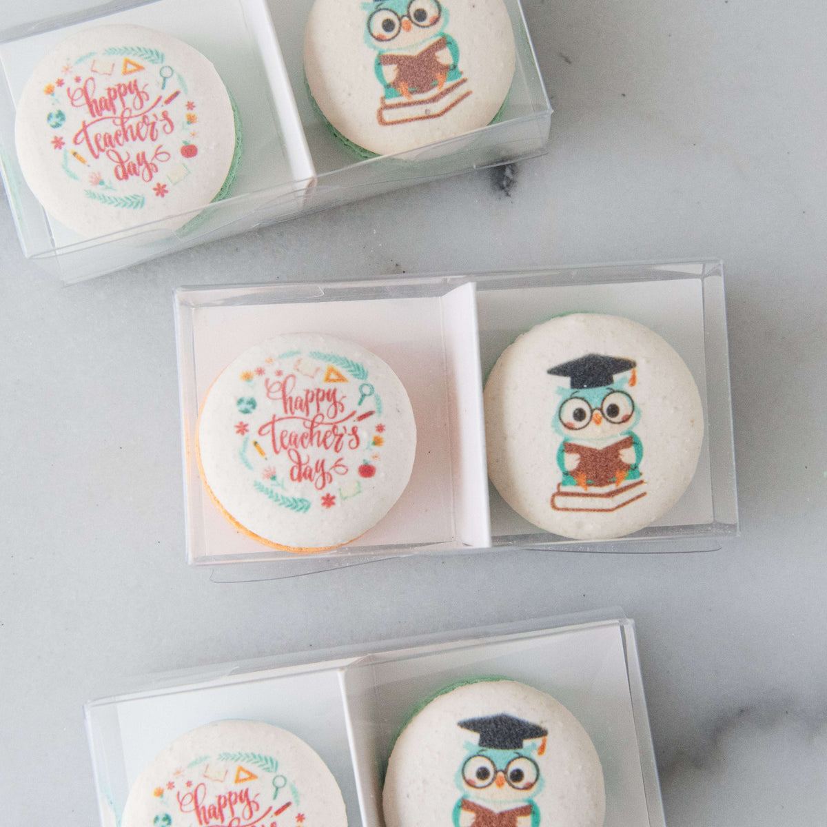 Happy Teacher's Day | 2in1 Owl Printing Macaron | $7.80 Nett