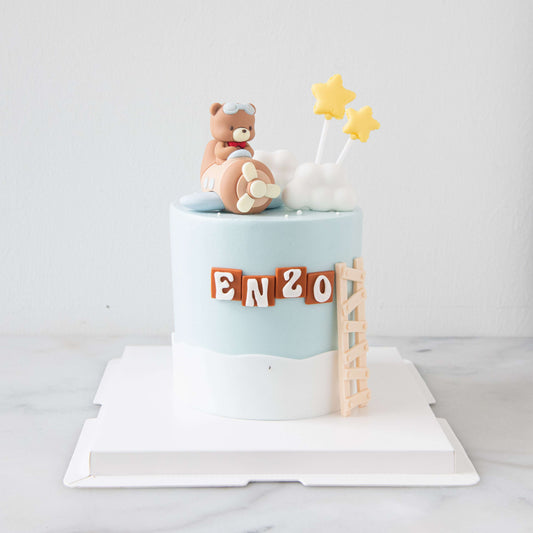 Customized Cake - Little Aviator Bear Ladder Cake