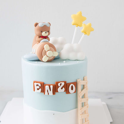 Customized Cake - Little Aviator Bear Ladder Cake