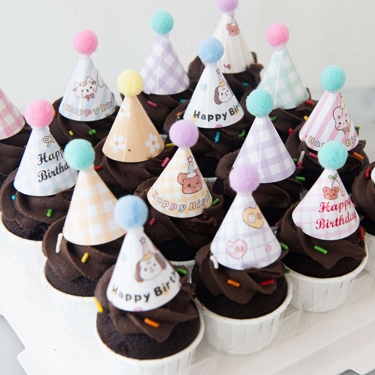 Party Hat Chocolate Mini Cupcakes 16 pcs Set | NOW FOR $58.80 ONLY (U.P $68.80)