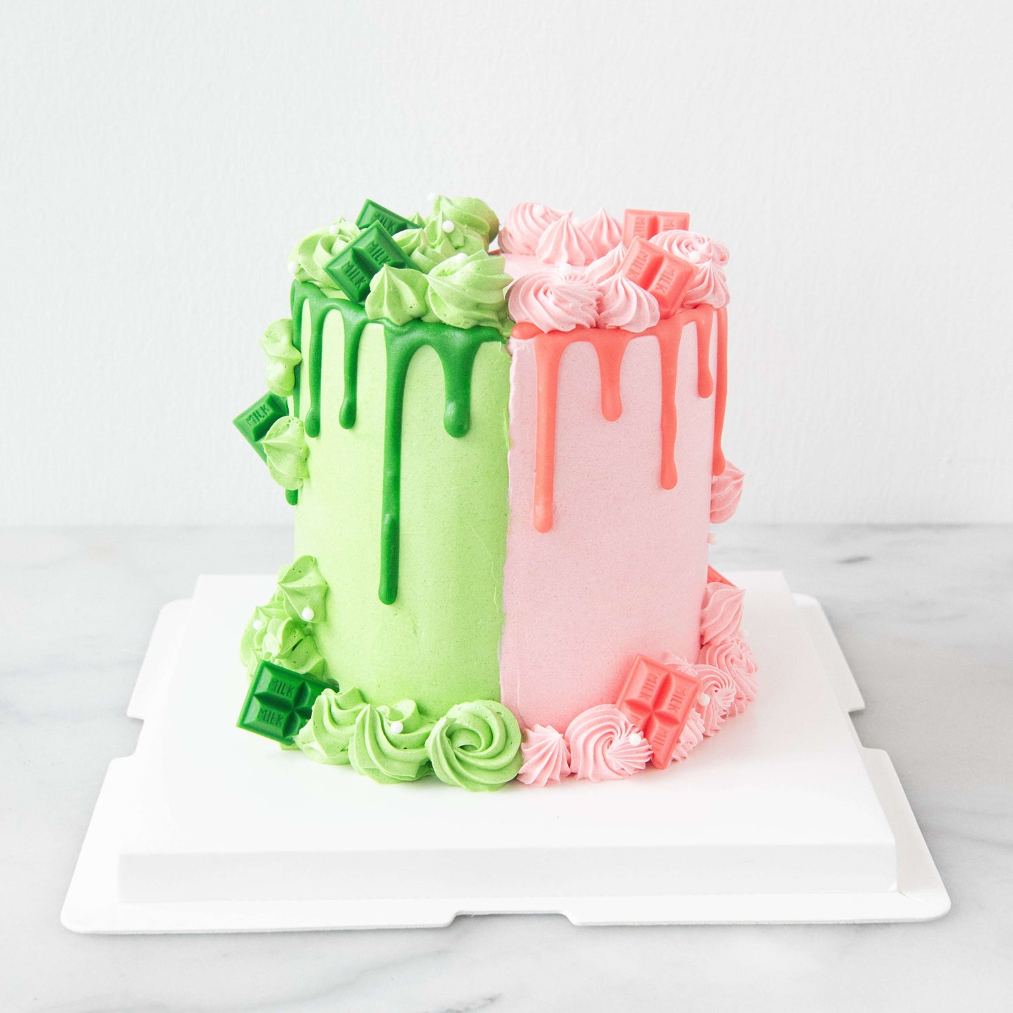 Pink & Green two sides 5'inch Cake | (U.P $198.00)