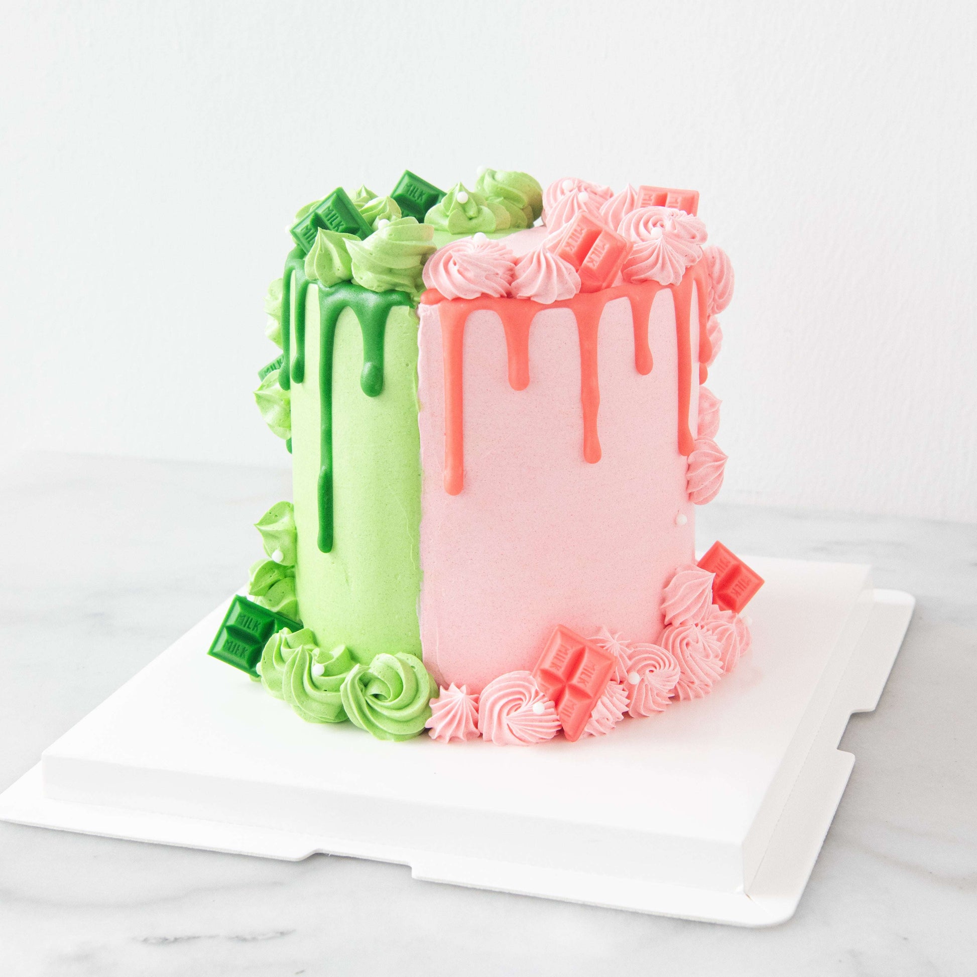 Pink & Green two sides 5'inch Cake | (U.P $198.00)