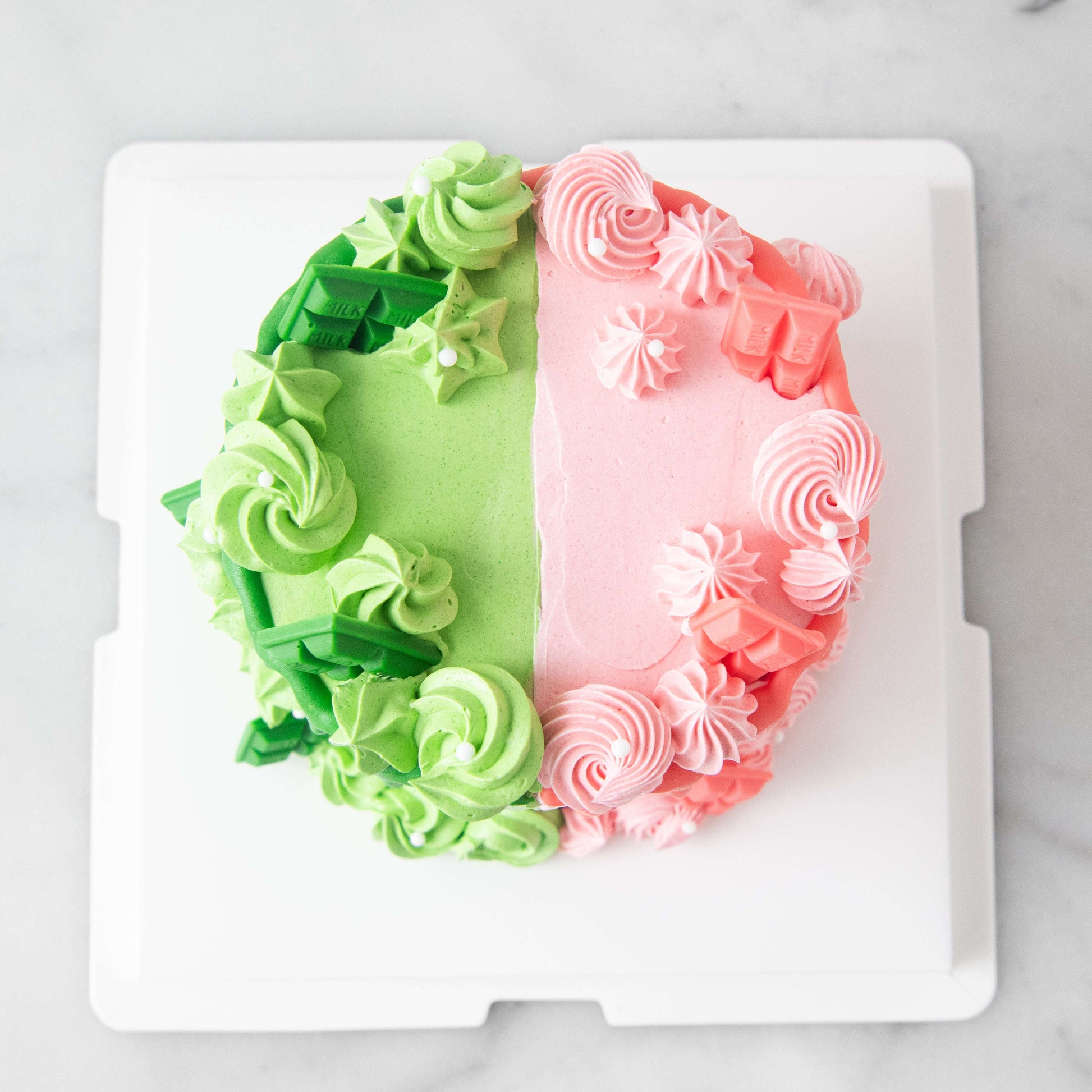 Pink & Green two sides 5'inch Cake | (U.P $198.00)