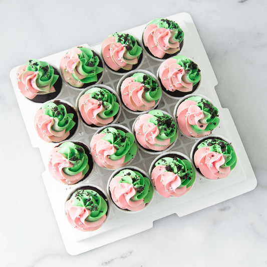 *New*Pink & Green Swirl Mini Cupcakes 16 pcs Set | ($51.80 Nett)