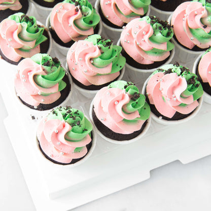 *New*Pink & Green Swirl Mini Cupcakes 16 pcs Set | ($51.80 Nett)