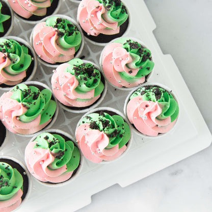 *New*Pink & Green Swirl Mini Cupcakes 16 pcs Set | ($51.80 Nett)