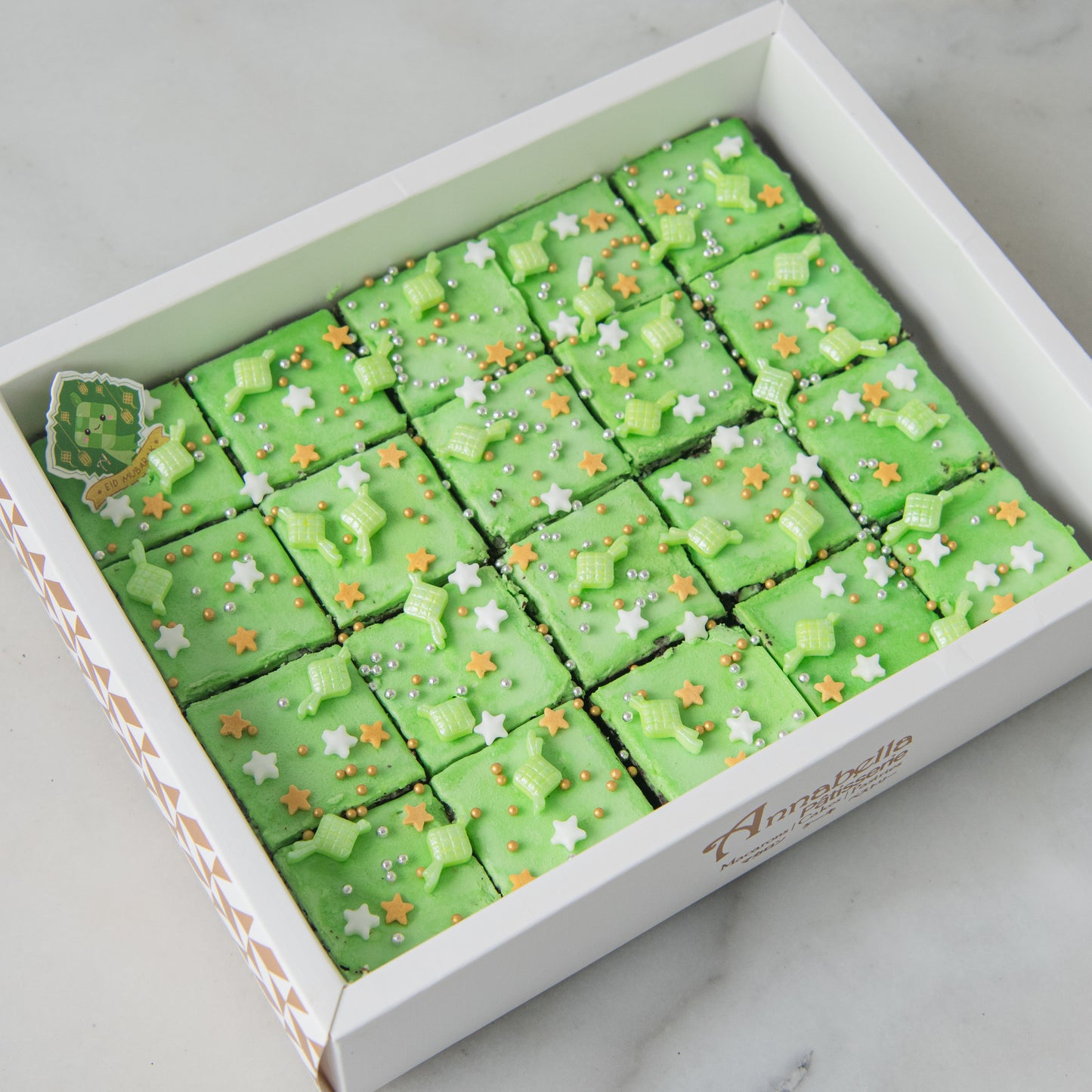 Happy Eid Mubarak! | 20Pcs Pandan Brownie In Gift Box | $23.80 Nett