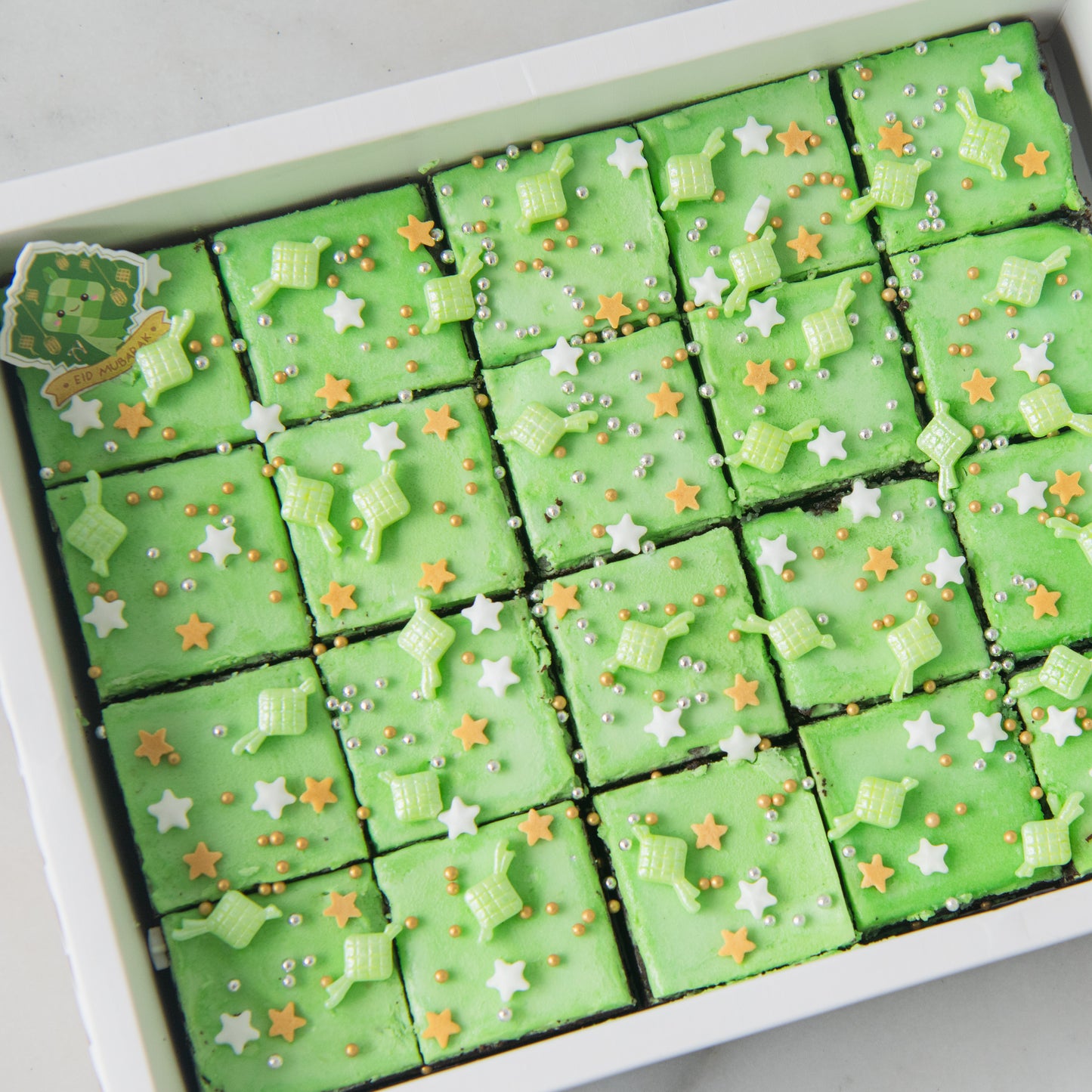 Happy Eid Mubarak! | 20Pcs Pandan Brownie In Gift Box | $23.80 Nett