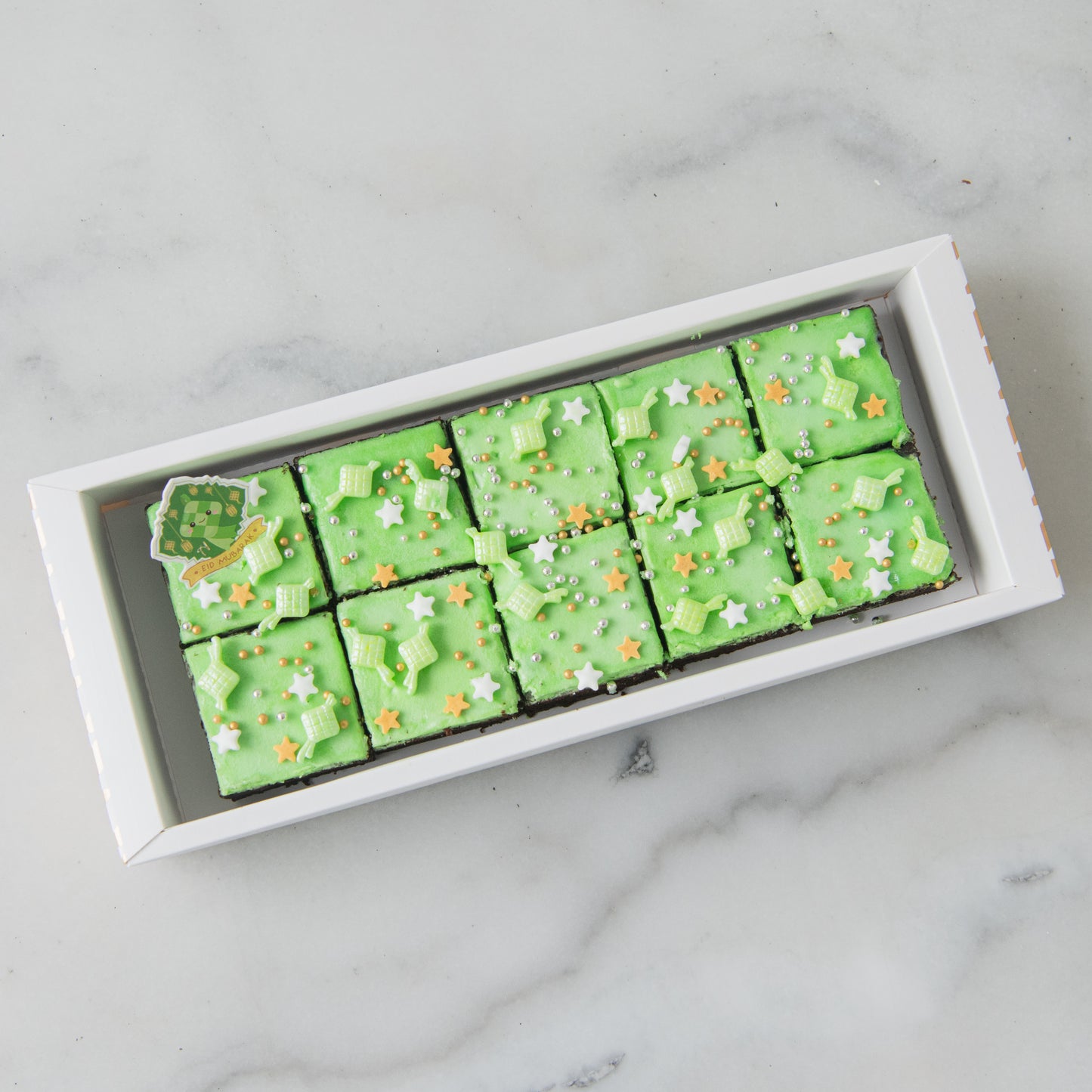 Happy Eid Mubarak! | 10Pcs Pandan Brownie In Gift Box | $12.80 Nett