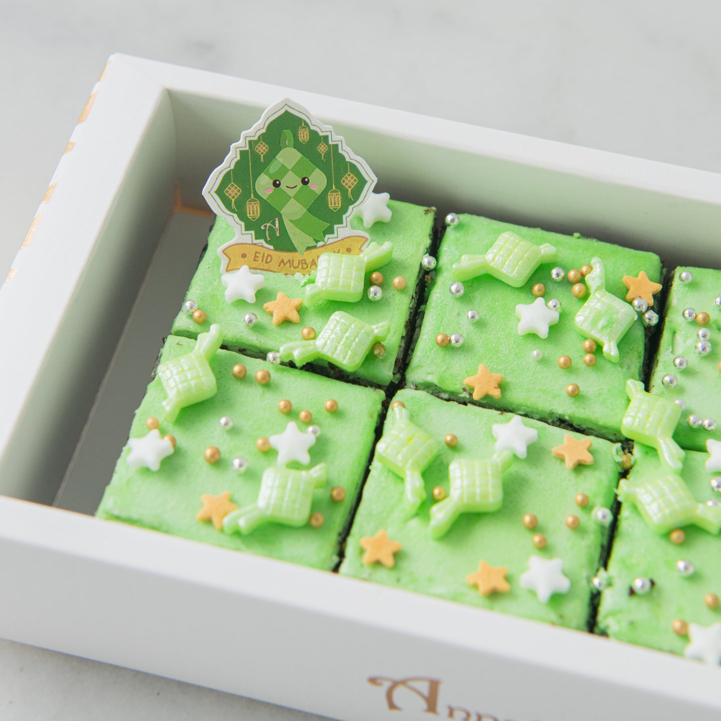 Happy Eid Mubarak! | 10Pcs Pandan Brownie In Gift Box | $12.80 Nett