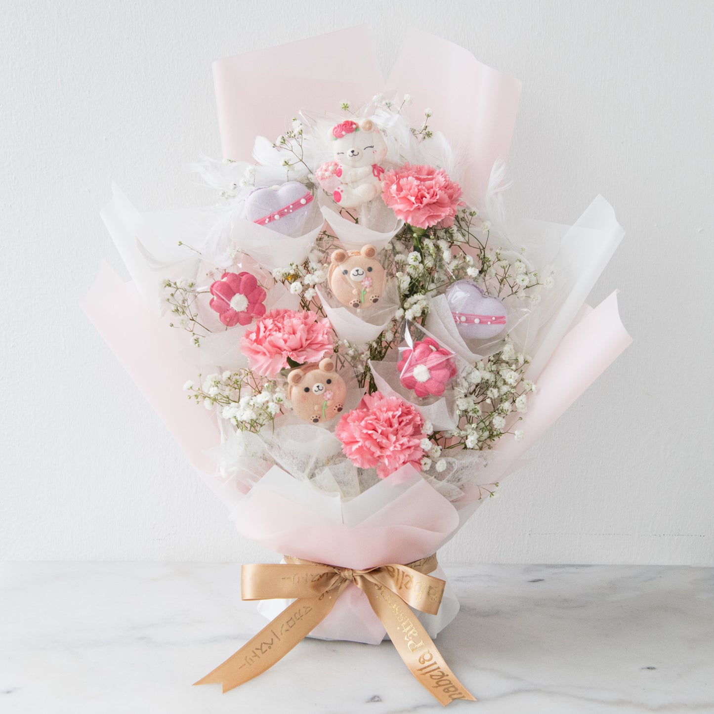 Happy Mom's Day | Mother Bear Macaron Bouquet (AVAILABLE 4MAY & 10MAY)| $128 Nett