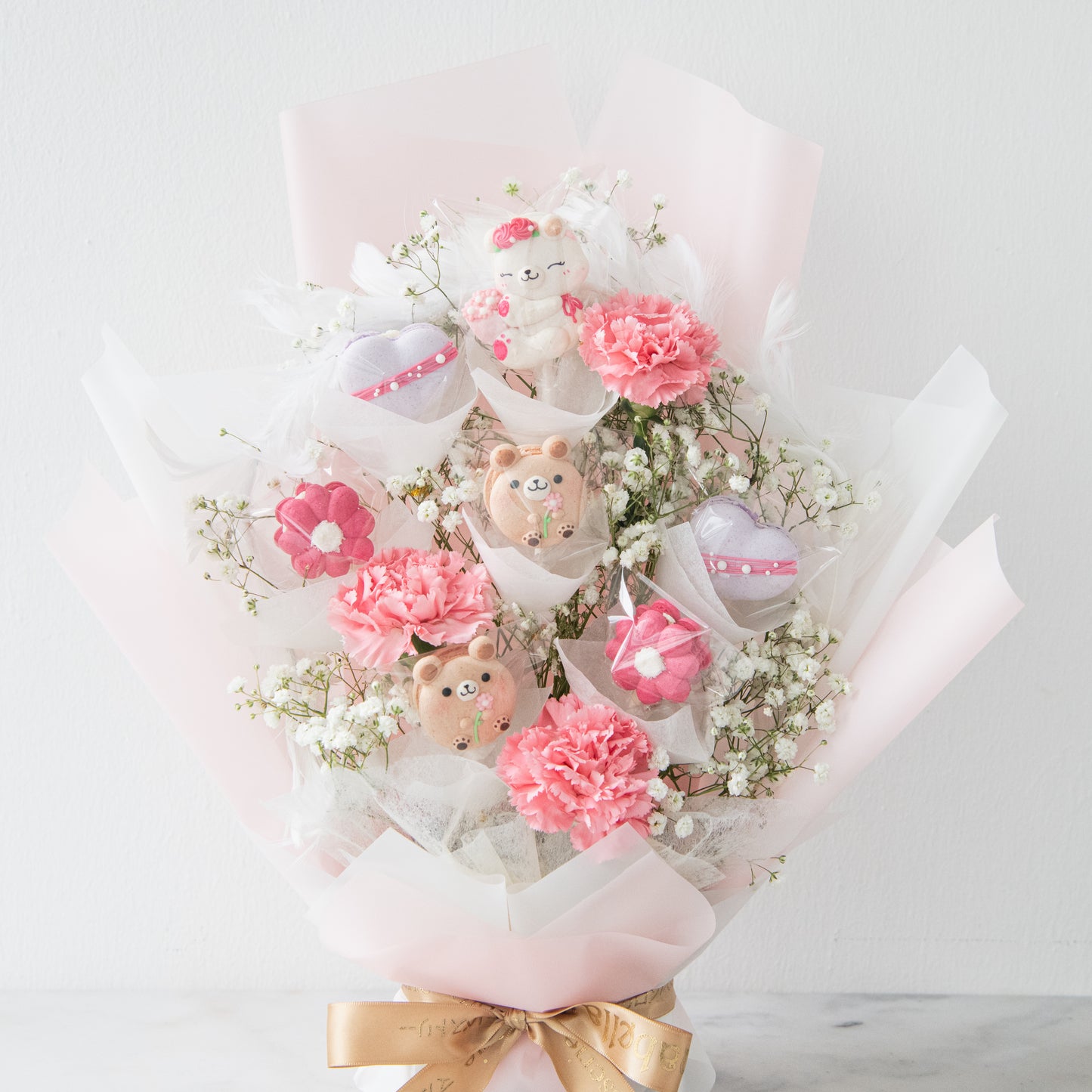 Happy Mom's Day | Mother Bear Macaron Bouquet (AVAILABLE 4MAY & 10MAY)| $128 Nett