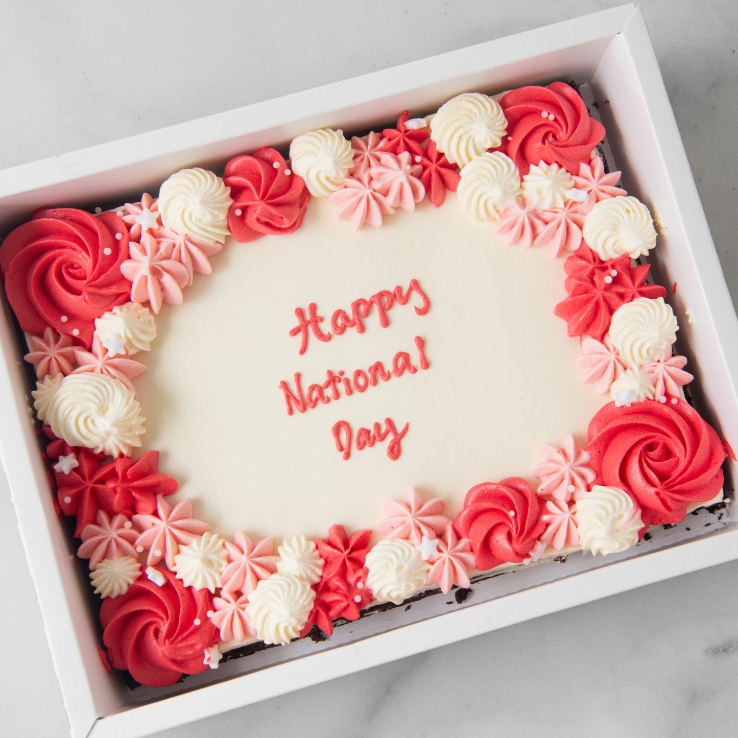 Happy National Day| Floral Brownie in Gift Box | $51.80 Nett