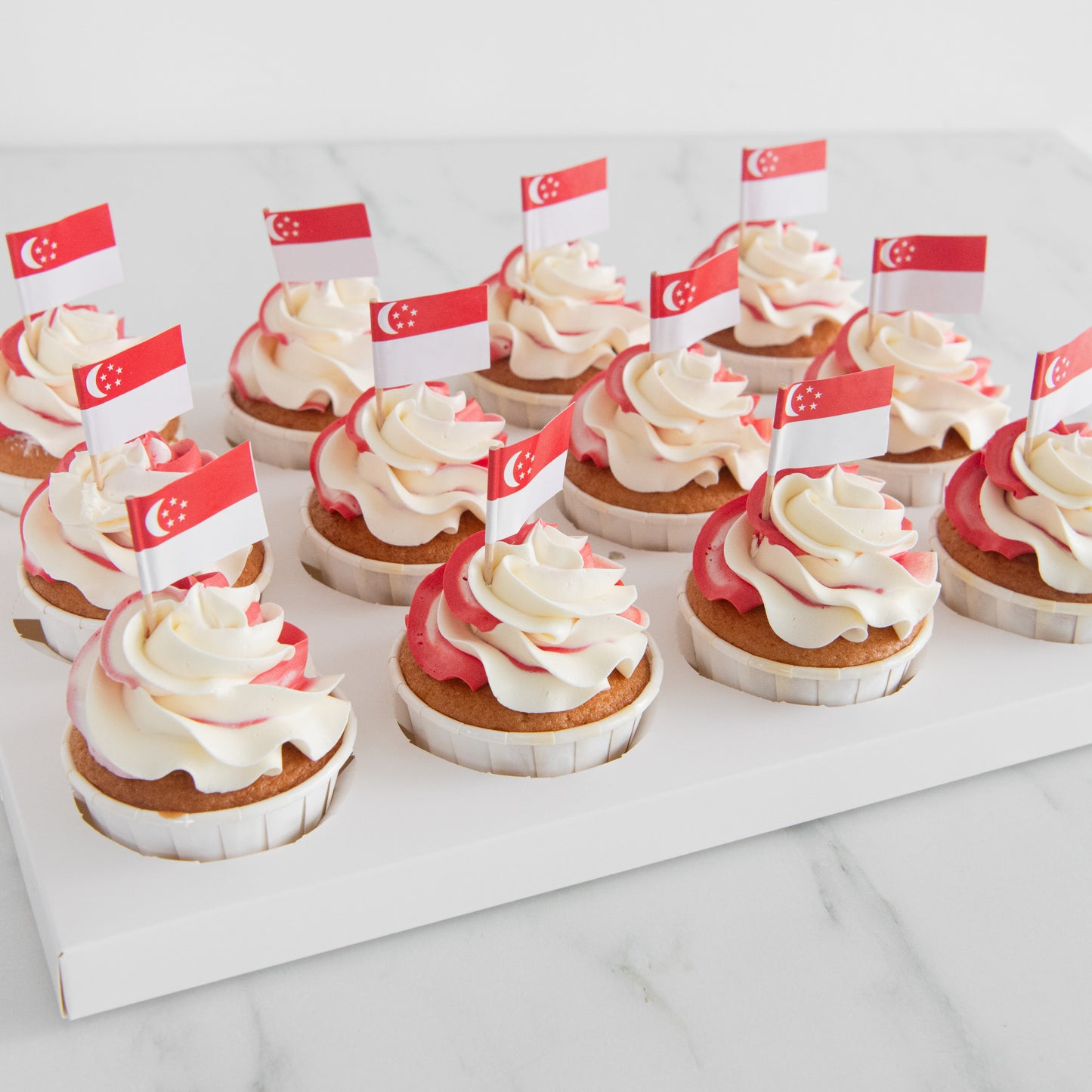 Happy National Day | 12 pieces Singapore Symphony Cupcakes | $58.80 Nett