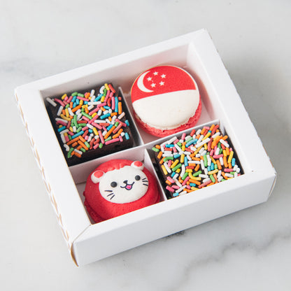 Happy National Day | SG ROAR! Macaron and Brownie Set | $12.80 Nett