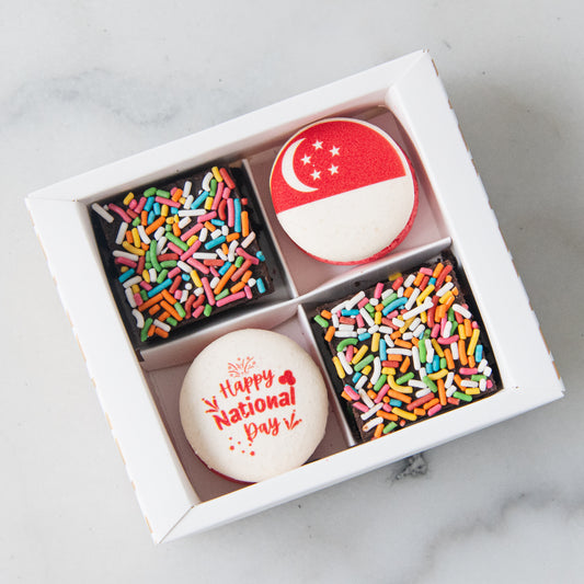 Happy National Day | Red Dot Bites Macaron and Brownie Set | $11.80 Nett