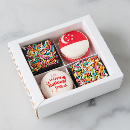 Happy National Day | Red Dot Bites Macaron and Brownie Set | $11.80 Nett