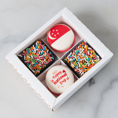 Happy National Day | Red Dot Bites Macaron and Brownie Set | $11.80 Nett