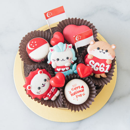 Happy National Day | Otterly Delicious Macaron Brownie Surprise | $55.80 Nett