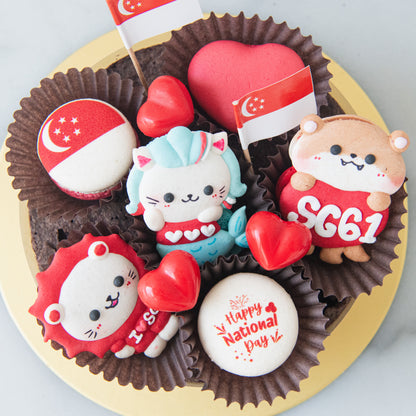 Happy National Day | Otterly Delicious Macaron Brownie Surprise | $55.80 Nett