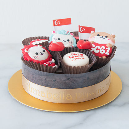 Happy National Day | Otterly Delicious Macaron Brownie Surprise | $55.80 Nett