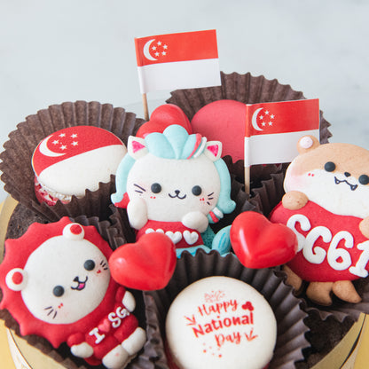 Happy National Day | Otterly Delicious Macaron Brownie Surprise | $55.80 Nett