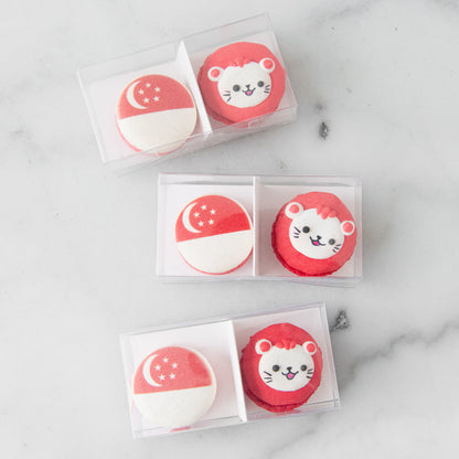 Happy National Day | Lion & Flag 2in1 Macaron Set | $8.80 Nett