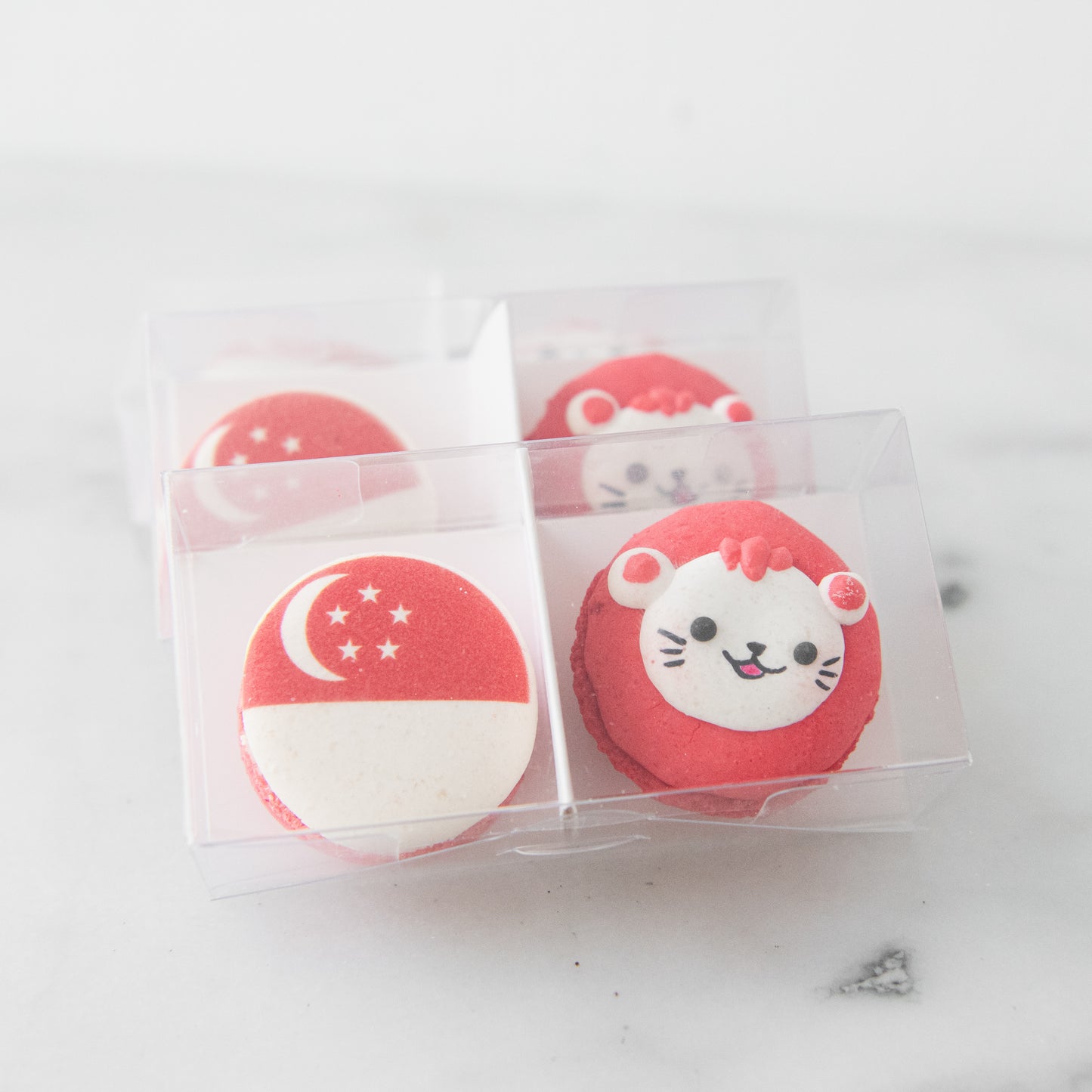 Happy National Day | Lion & Flag 2in1 Macaron Set | $8.80 Nett