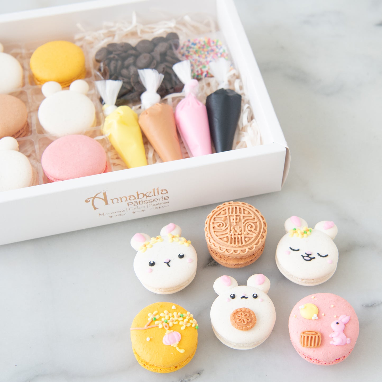 Happy Mid Autumn | DIY Bunny Macarons Set | $19.90 Nett only