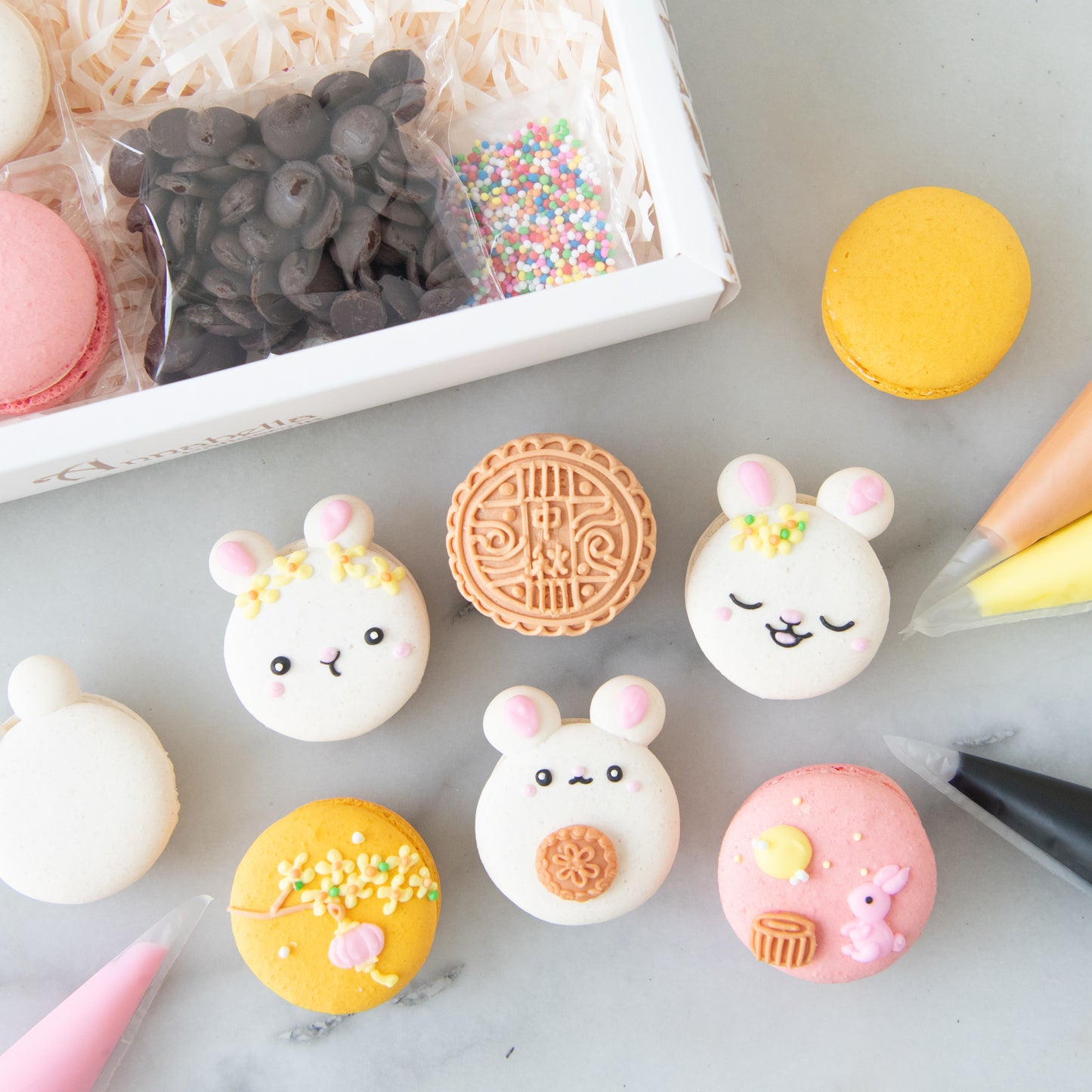 Happy Mid Autumn | DIY Bunny Macarons Set | $19.90 Nett only
