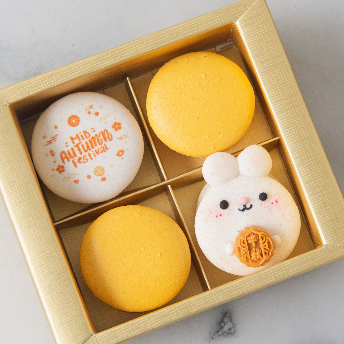 Happy Mid Autumn | 4in1 Mooncake Bunny Macaron | $12.80 Nett