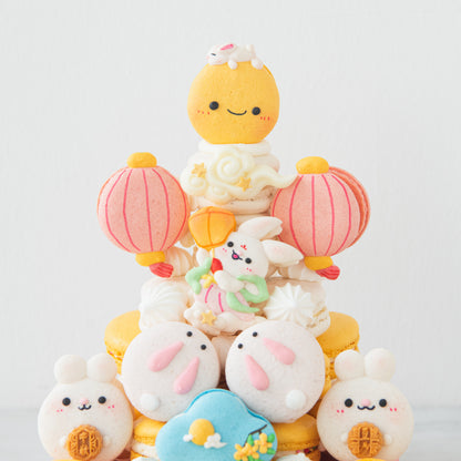 Happy Mid Autumn | Vibrant Lantern Macaron Tower | $158 Nett