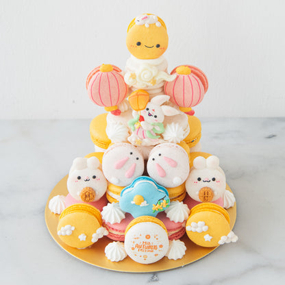 Happy Mid Autumn | Vibrant Lantern Macaron Tower | $158 Nett