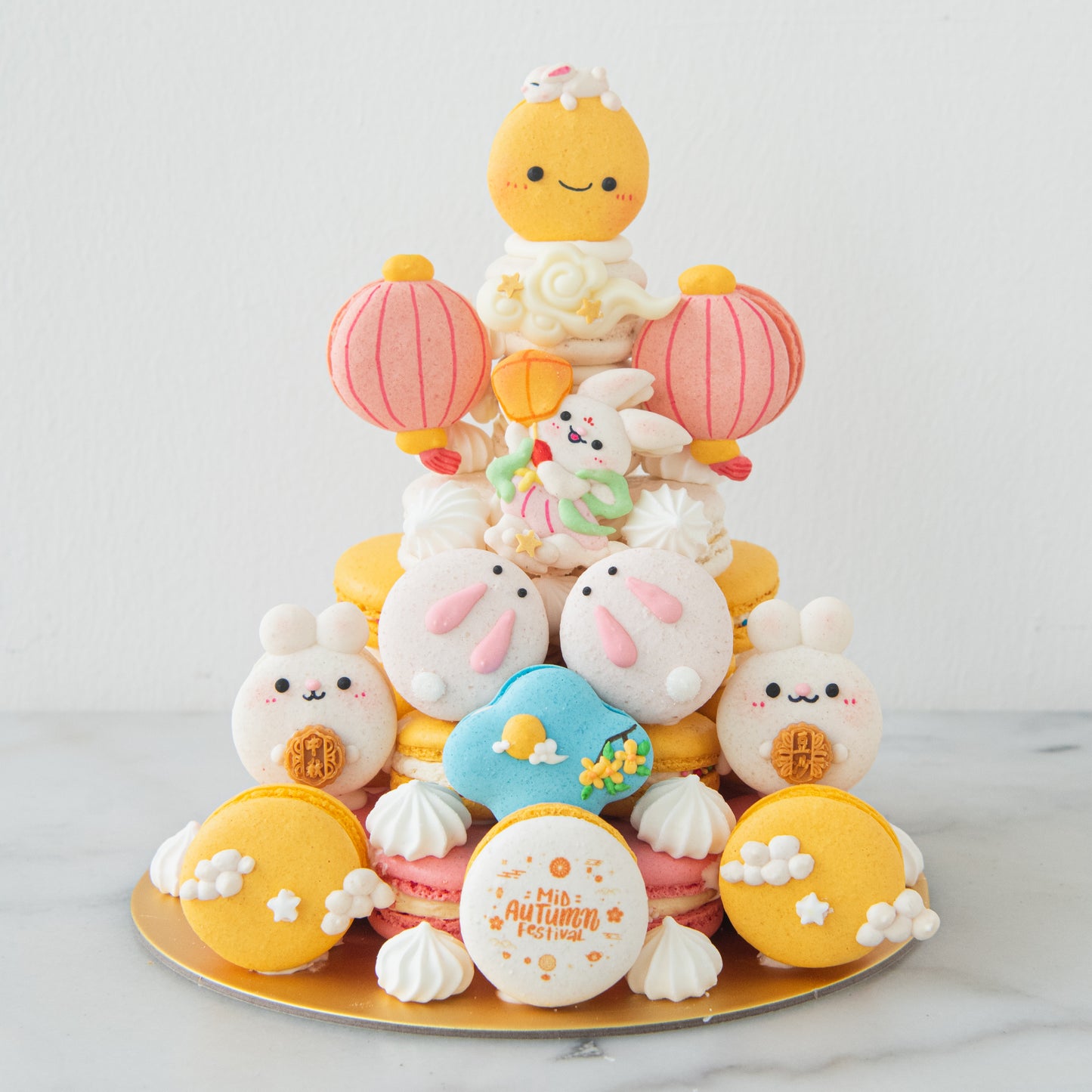 Happy Mid Autumn | Vibrant Lantern Macaron Tower | $158 Nett