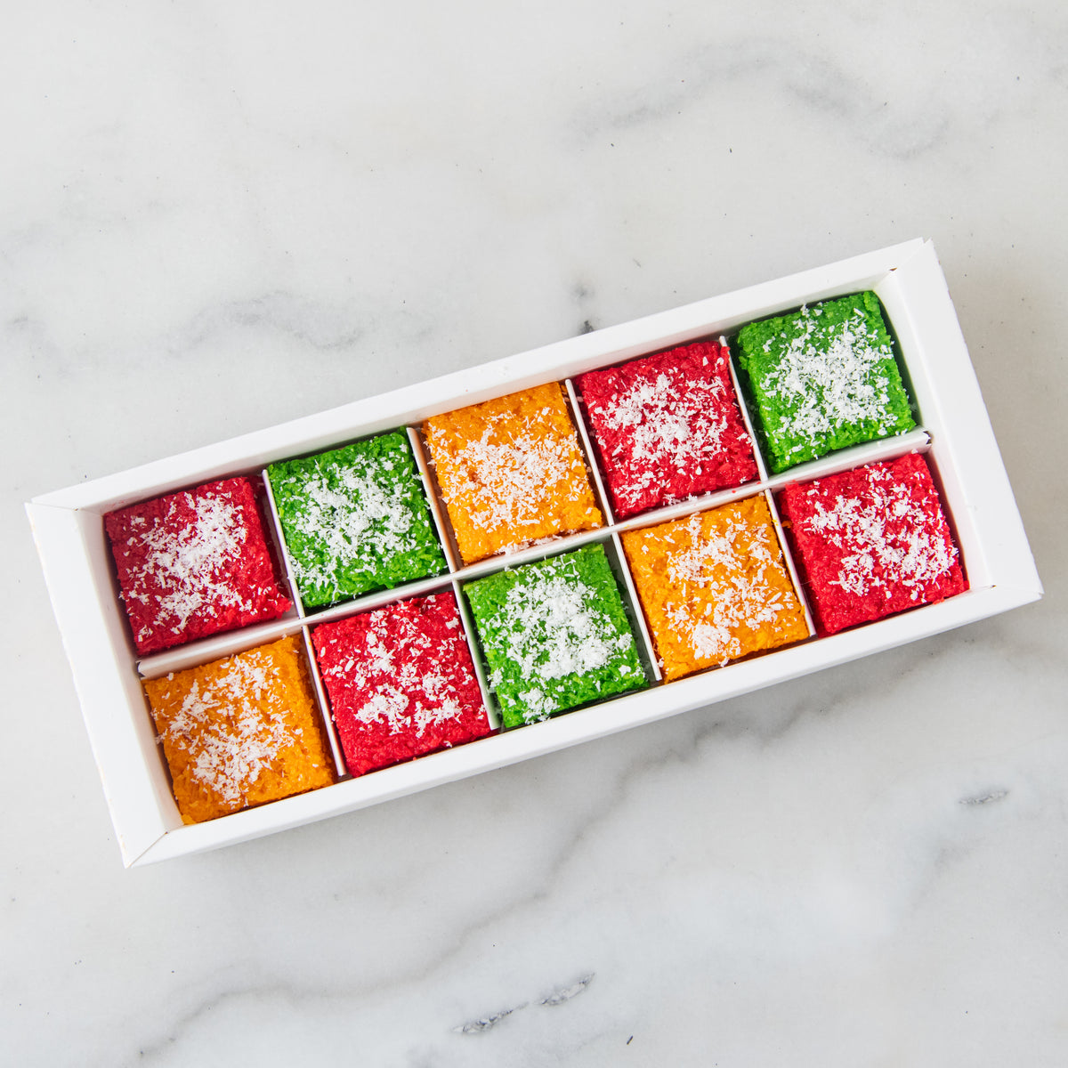 Eggless* | Happy Deepavali | 10 in1 Joyful & Colorful Eggless Coconut Barfi | $18.80 Nett