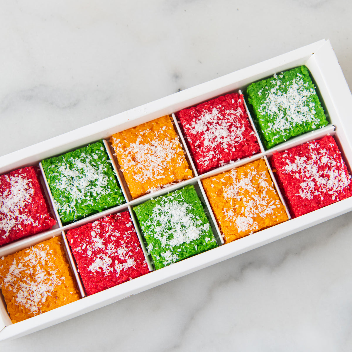 Eggless* | Happy Deepavali | 10 in1 Joyful & Colorful Eggless Coconut Barfi | $18.80 Nett