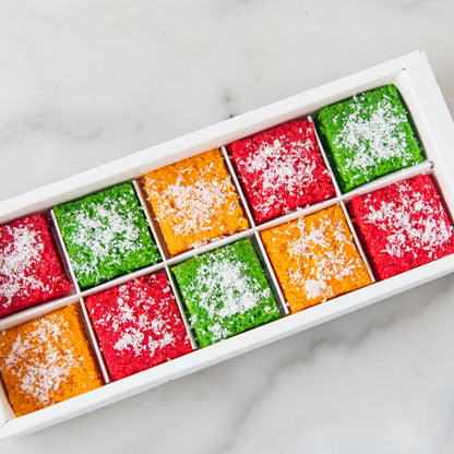 Eggless* | Happy Deepavali | 10 in1 Joyful & Colorful Eggless Coconut Barfi | $18.80 Nett