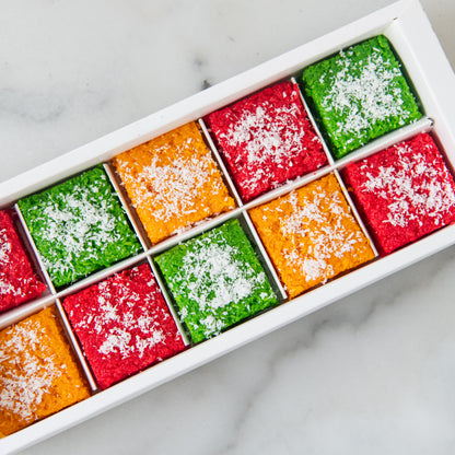 Eggless* | Happy Deepavali | 10 in1 Joyful & Colorful Eggless Coconut Barfi | $18.80 Nett