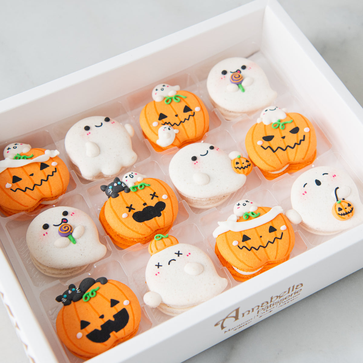 Happy Halloween | 12in1 Pumpkins & Ghosts Macaron Set | $51.80 Nett