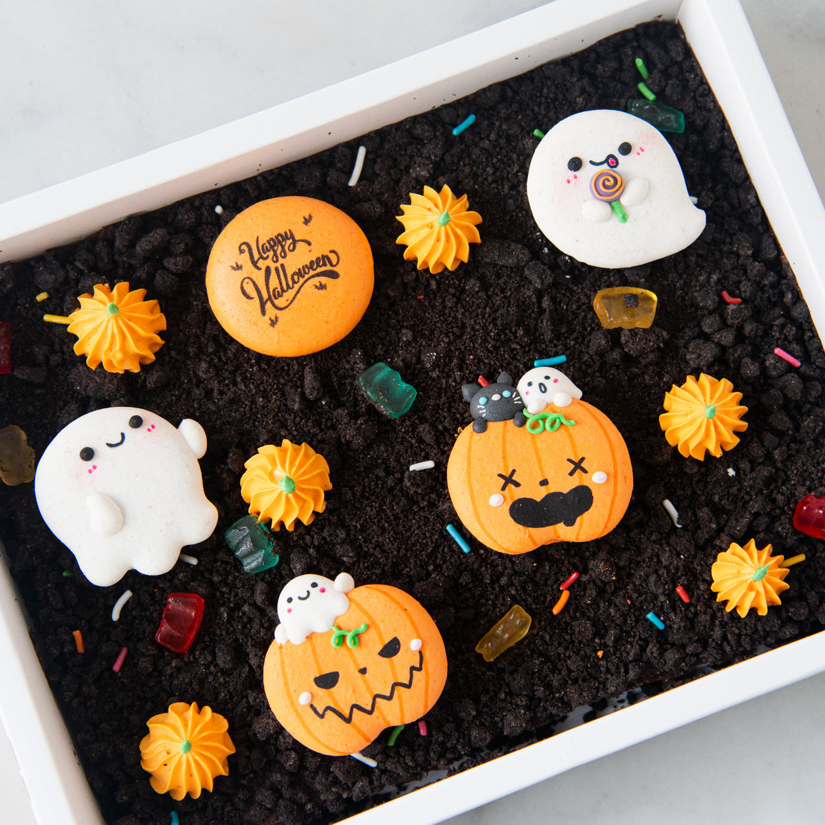 Happy Halloween |  Horrifyingly Cute Macaron Brownie | $51.80 Nett