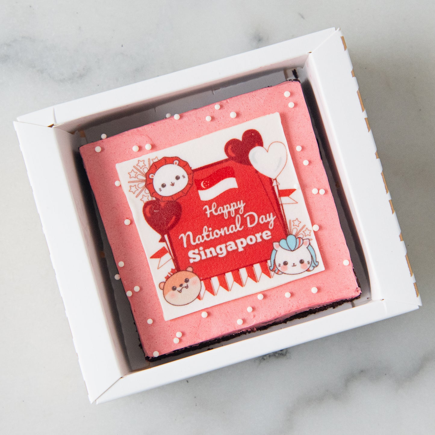 Happy National Day | Happy National Day Petite Brownie 8x8 | $9.80 Nett