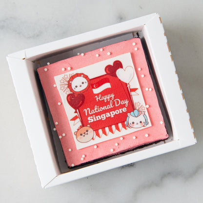 Happy National Day | Happy National Day Petite Brownie 8x8 | $9.80 Nett
